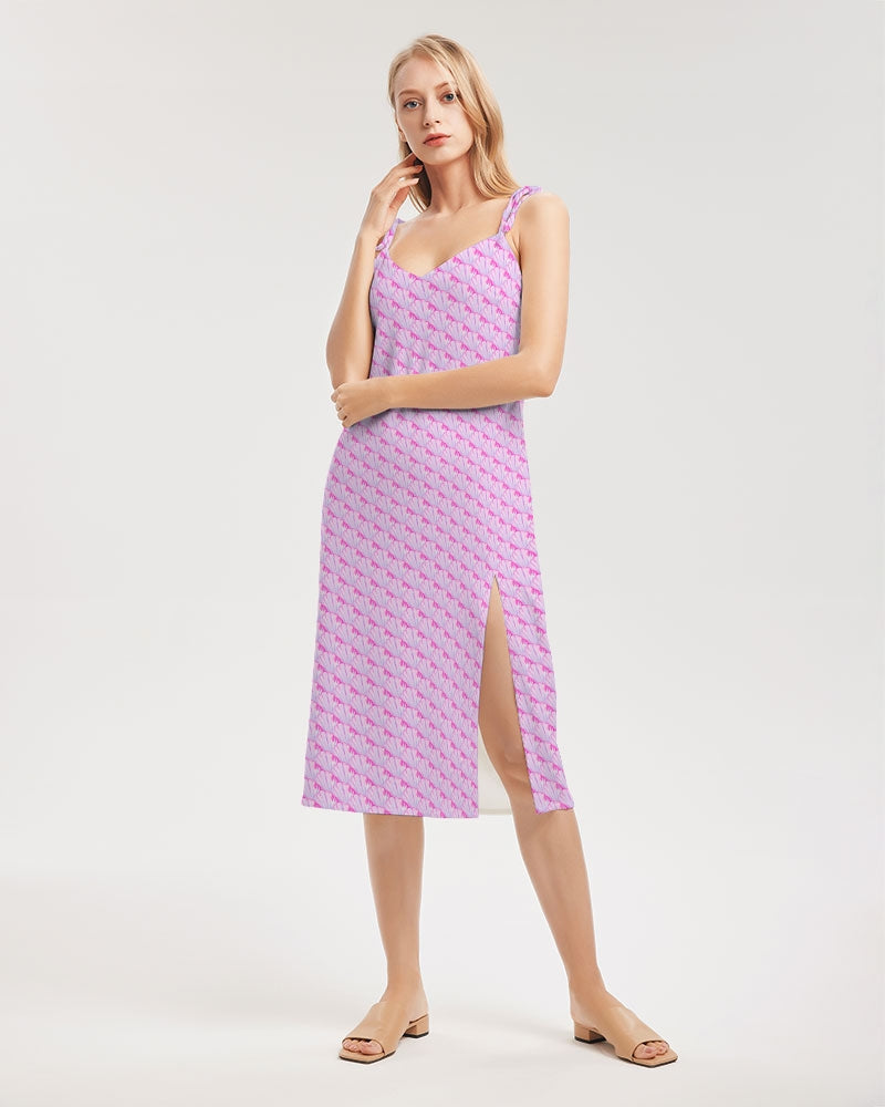 Big Shell Women's All-Over Print Tie Strap Split Dress