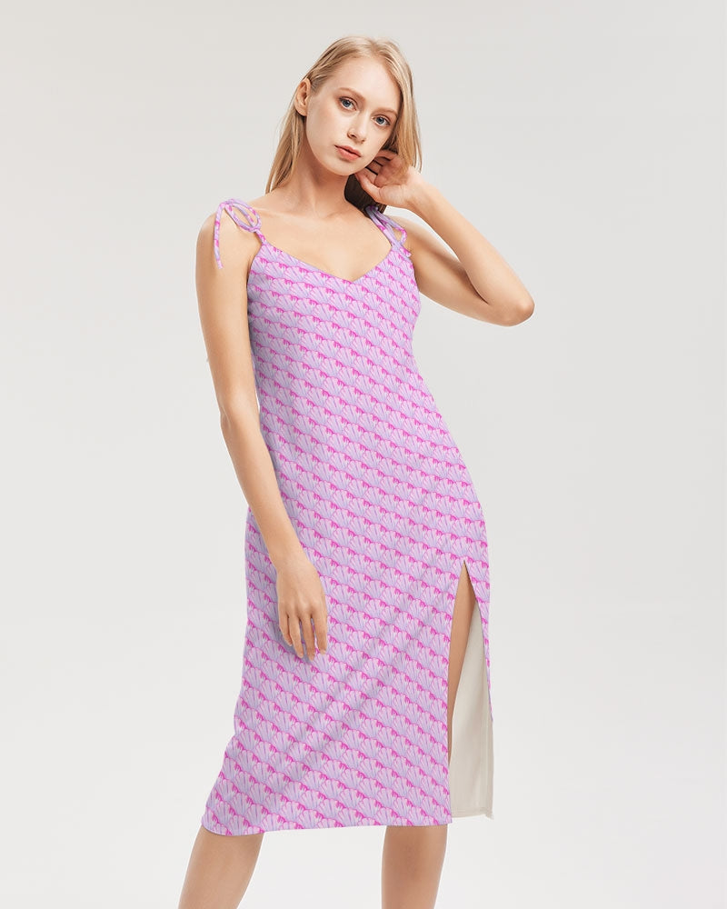Big Shell Women's All-Over Print Tie Strap Split Dress