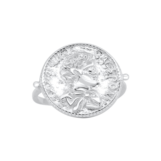 Silver Coin Adjustable Ring