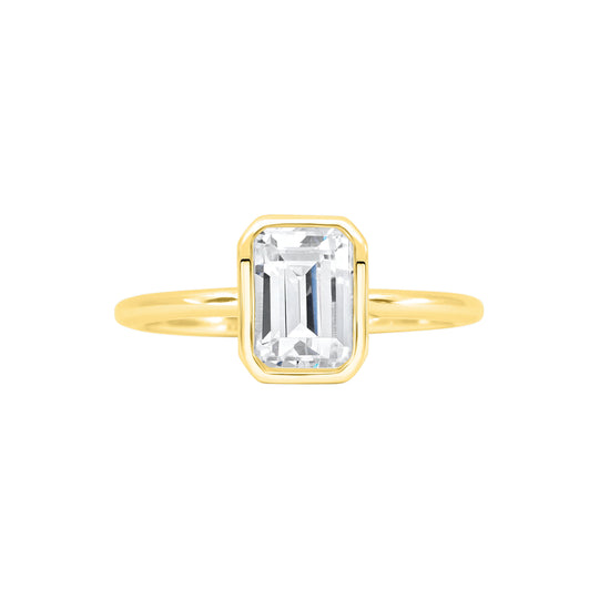 Esmerelda Bezel Simulated Diamond Travel Ring