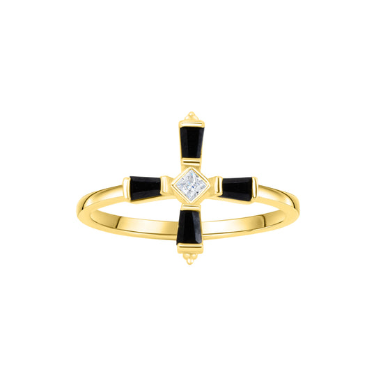 Onyx Cross Statement Ring
