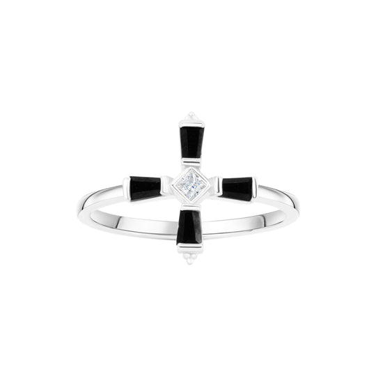 Onyx Cross Statement Ring