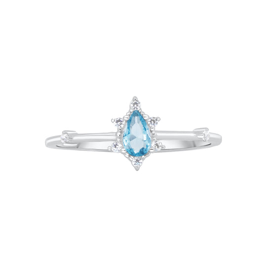 Baby Queen Aquamarine and Diamond Ring
