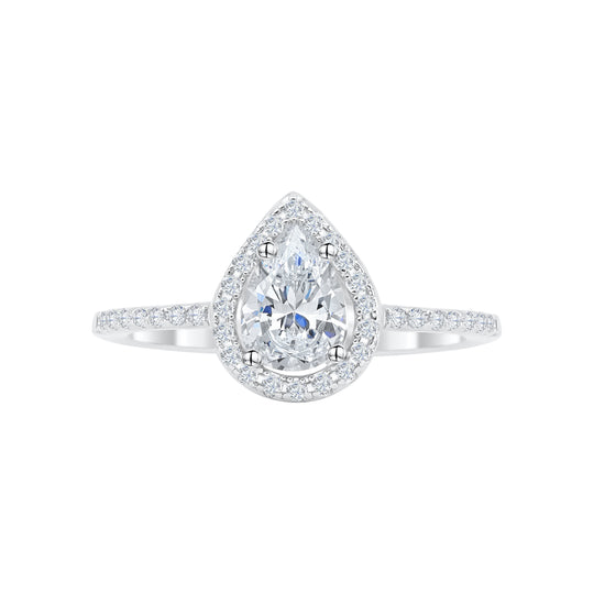 Samantha Halo Pear Travel Ring