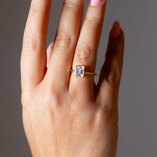 Esmerelda Bezel Simulated Diamond Travel Ring