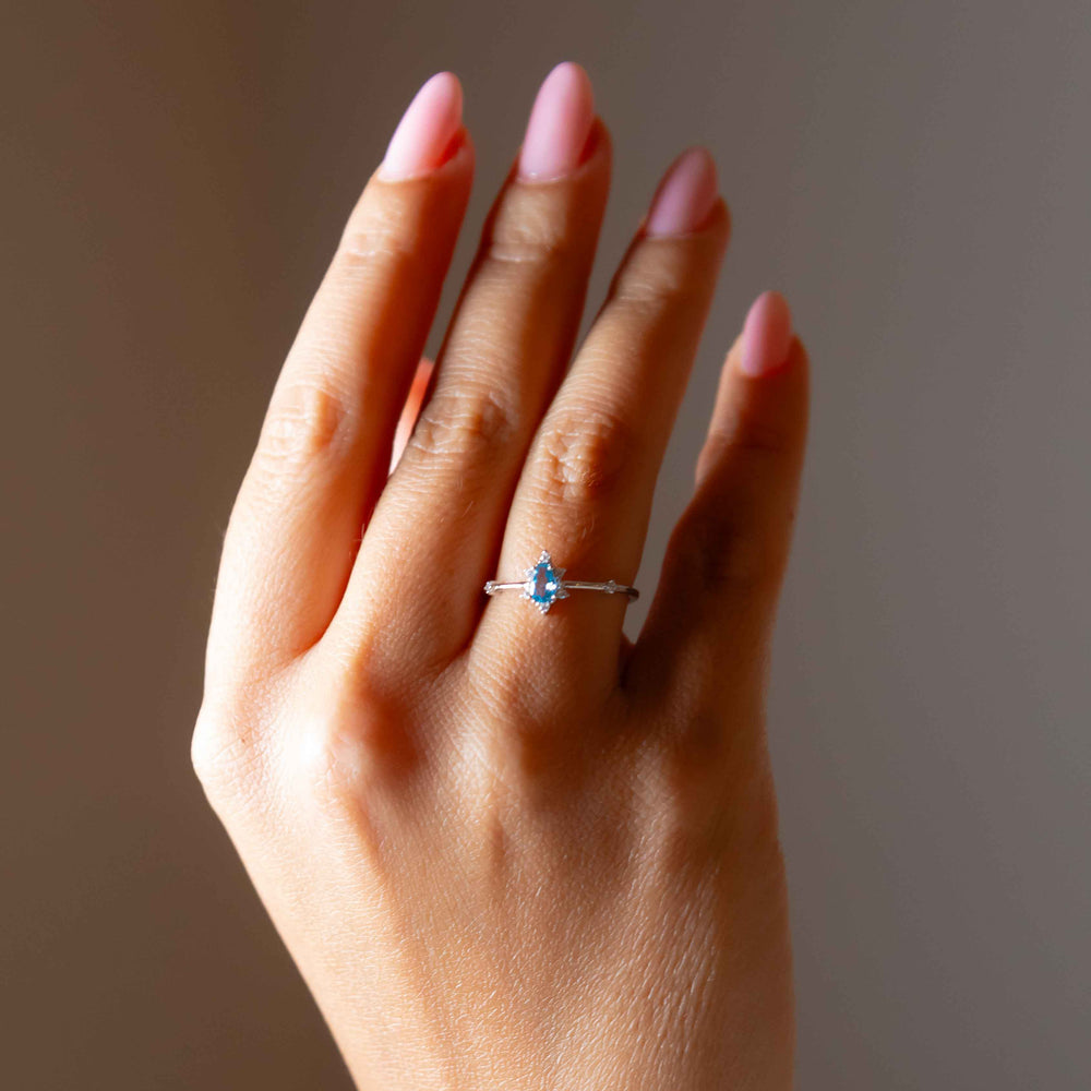 Baby Queen Aquamarine and Diamond Ring
