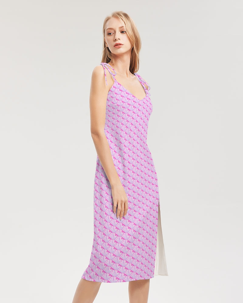 Big Shell Women's All-Over Print Tie Strap Split Dress