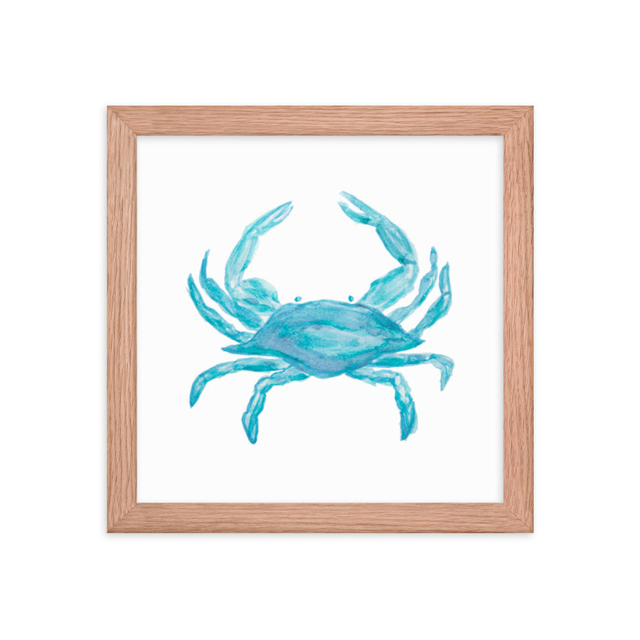 Framed Blue Crab Art Print