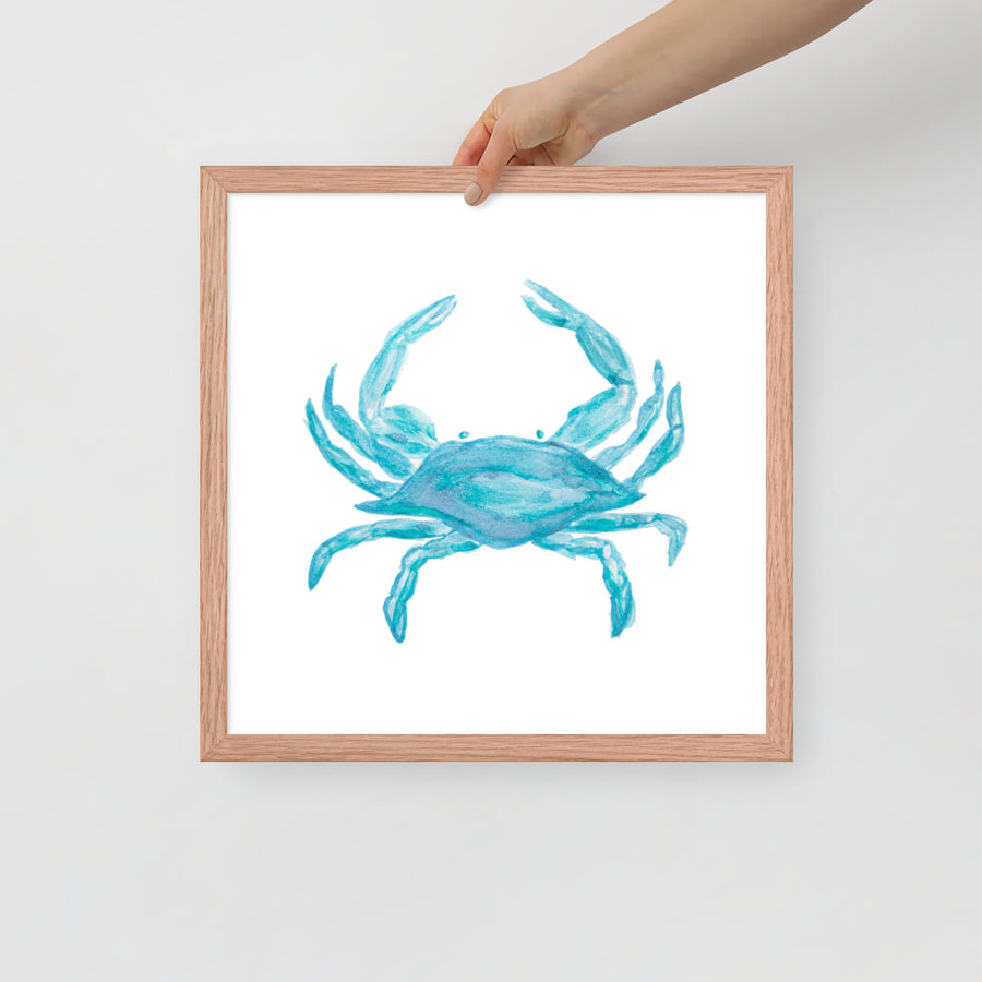 Framed Blue Crab Art Print