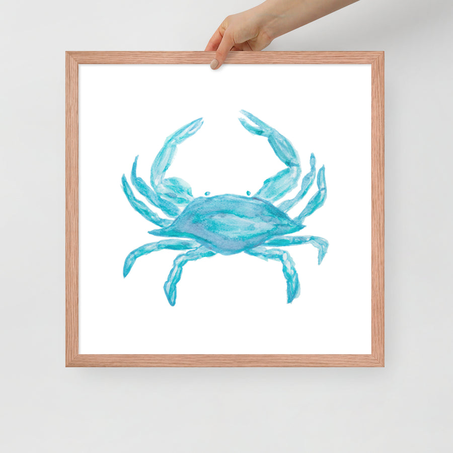 Framed Blue Crab Art Print