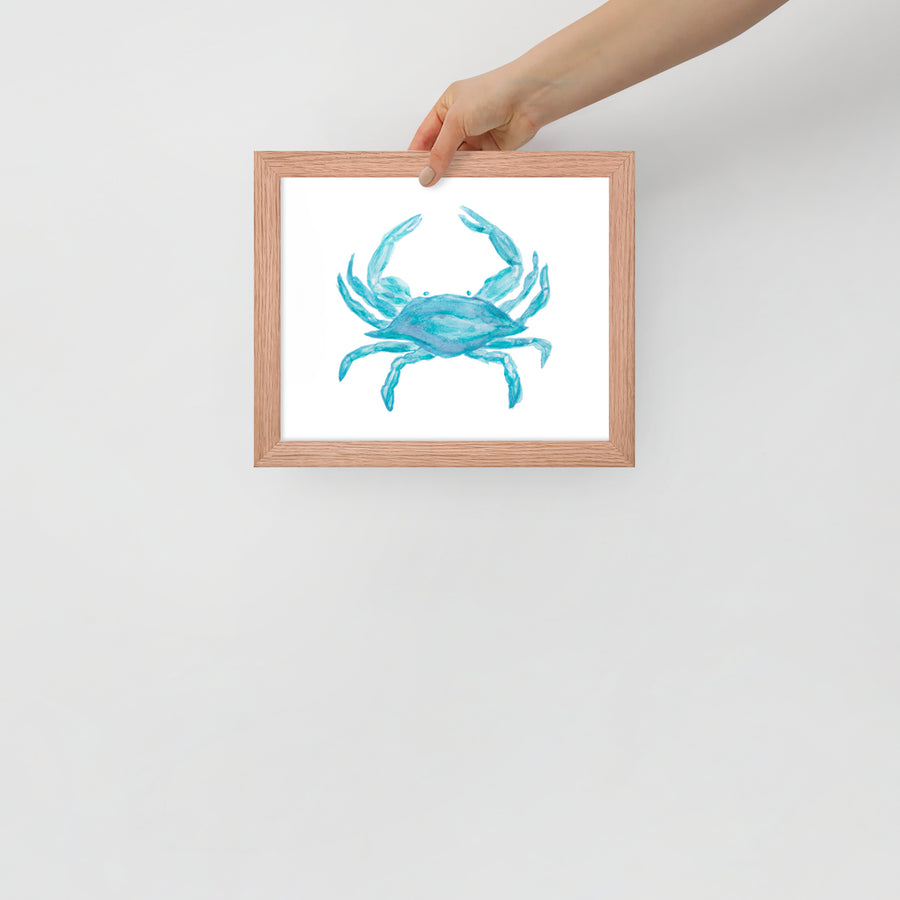 Framed Blue Crab Art Print