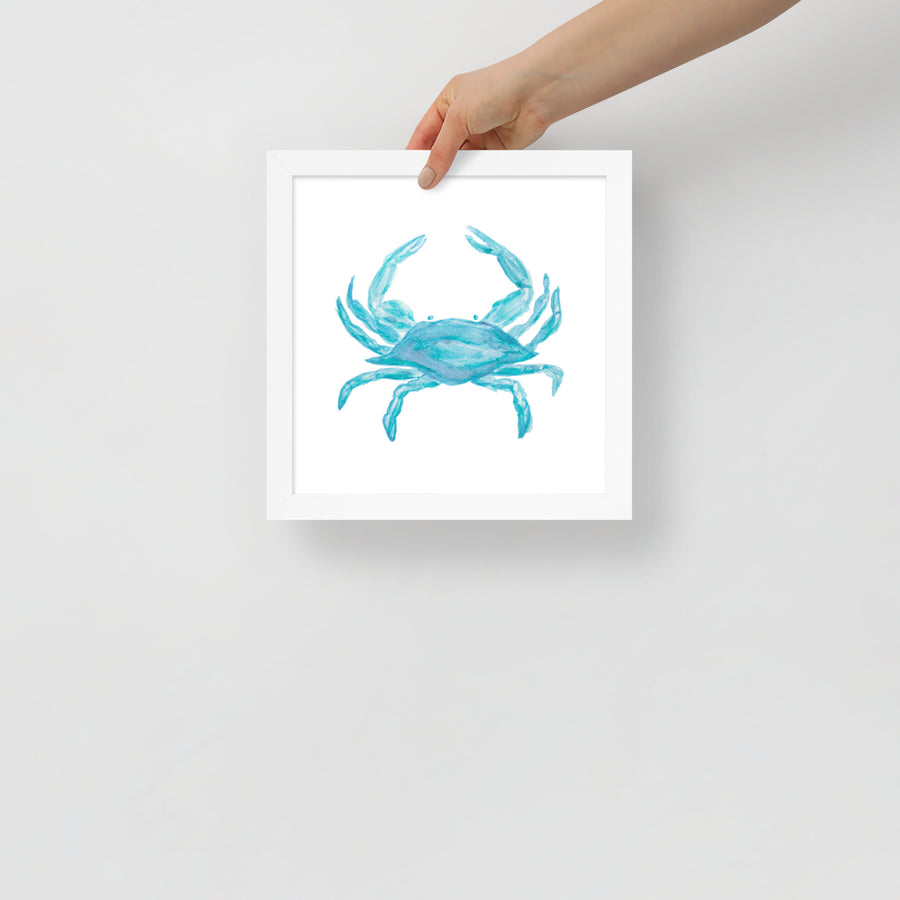 Framed Blue Crab Art Print