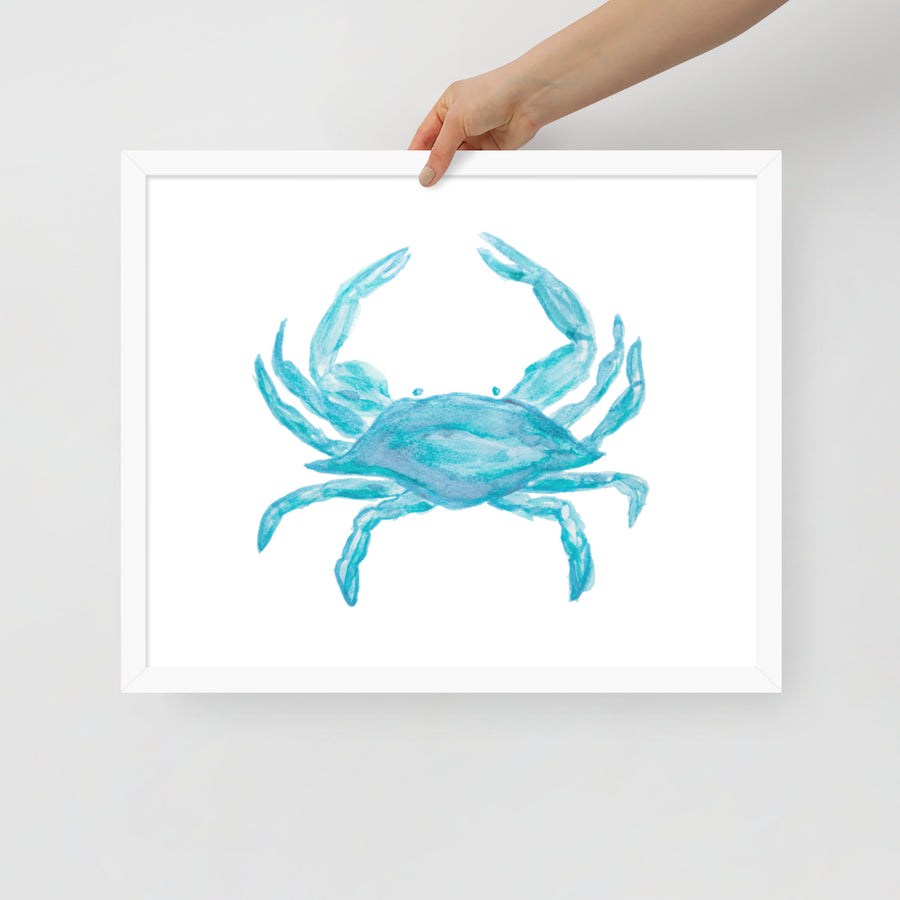 Framed Blue Crab Art Print