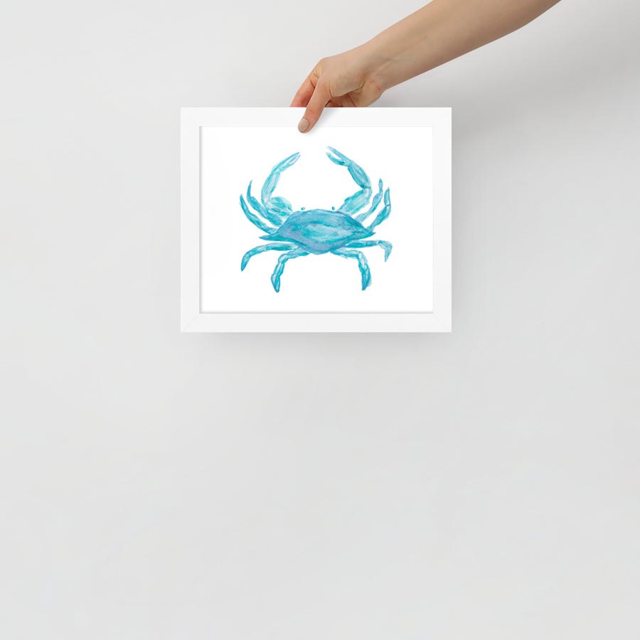 Framed Blue Crab Art Print