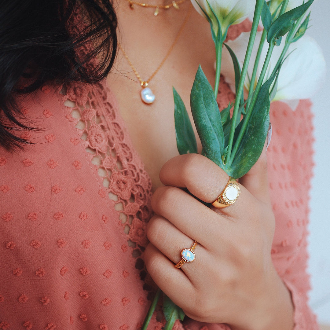 CRETE BOBBLE SIGNET RING - Scada Australia